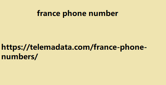 france phone number