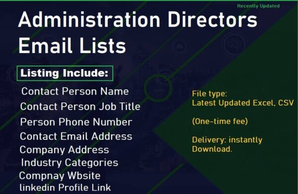 Administration Directors Email Lists Trial Package