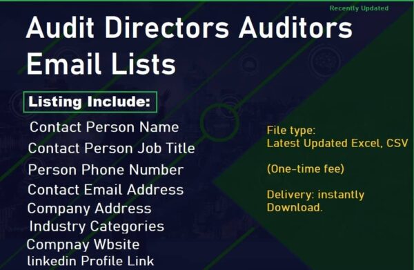 Audit Directors Auditors Email Lists Trial Package