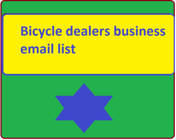 Bicycle dealers business email list