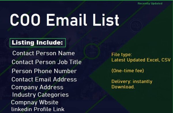 COO Email List Trial Package