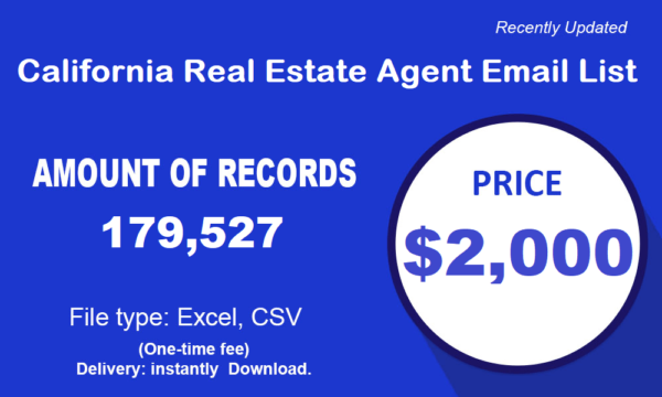 California Real Estate Agent Email List Trial Package