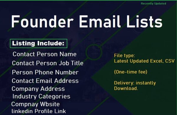 Founder Email Lists Trial Package