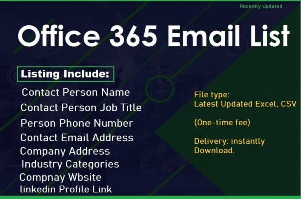 Office 365 Email List 1 Million Package