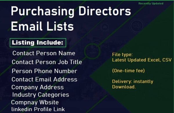 Purchasing Directors Email Lists Trial Package