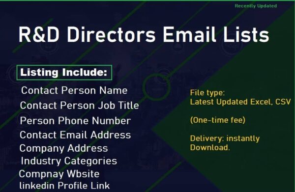 R&D Directors Email Lists Trial Package