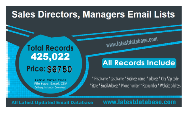 Sales Directors, Managers Email Lists