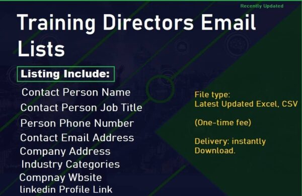 Training Directors Email Lists Trial Package